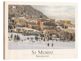 Holzbild St Moritz Winterlandschaft - Olaf Protze