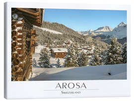 Leinwandbild Bergdorf Arosa im Winter - Olaf Protze