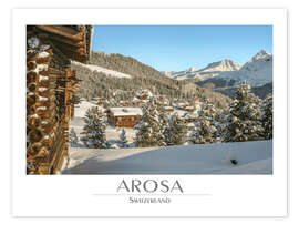 Wandbild Bergdorf Arosa im Winter - Olaf Protze