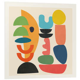 Hartschaumbild Minimal Abstract Shapes Art I