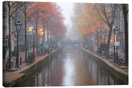 Leinwandbild Herbstbäume in den Amsterdamer Kanälen - George Pachantouris