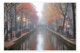 Poster Herbstbäume in den Amsterdamer Kanälen - George Pachantouris