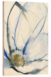 Holzbild Cobalt and Paynes Petals II - Jennifer Goldberger