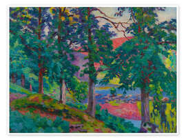 Poster Sonnenuntergang am Ufer der Creuse