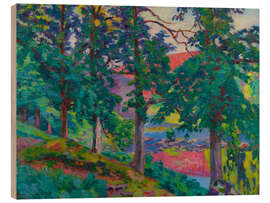 Holzbild Sonnenuntergang am Ufer der Creuse