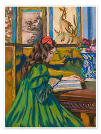 Wandbild Madeleine, Porträt eines Mädchens beim Lesen - Jean Baptiste Armand Guillaumin