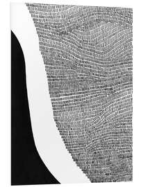 Hartschaumbild Black and White Abstract I