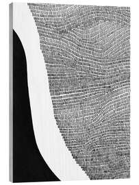 Holzbild Black and White Abstract I
