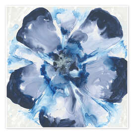 Wandbild Blue Glass Flower II - June Erica Vess