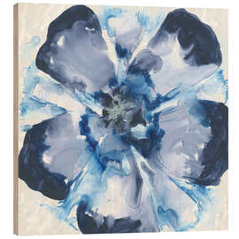 Holzbild Blue Glass Flower II - June Erica Vess