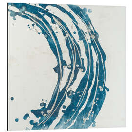 Alubild Embellished Blue Circle II - June Erica Vess