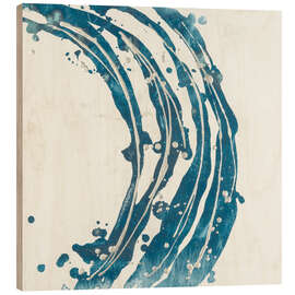 Holzbild Embellished Blue Circle II - June Erica Vess