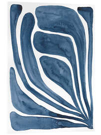 Acrylglasbild Blue Stylized Leaf I - Regina Moore