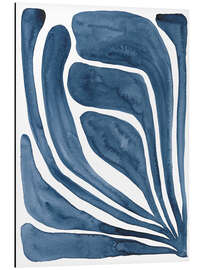 Alubild Blue Stylized Leaf I - Regina Moore