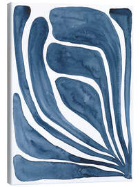 Leinwandbild Blue Stylized Leaf I - Regina Moore