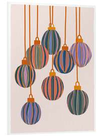 Hartschaumbild Weihnachtskugeln