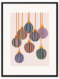 Gerahmter Kunstdruck Weihnachtskugeln