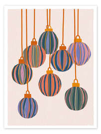 Poster Weihnachtskugeln