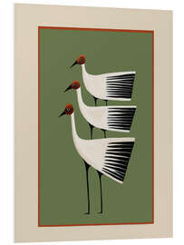 Hartschaumbild Striped Bird Trio I
