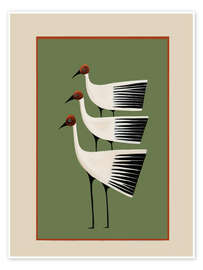 Poster Striped Bird Trio I