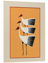 Hartschaumbild Striped Bird Trio II