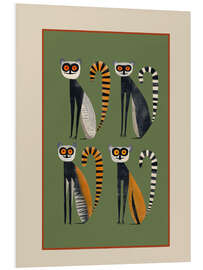 Hartschaumbild Streifenlemuren