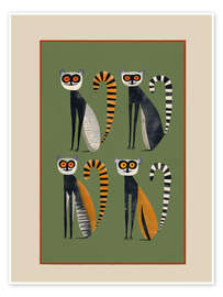 Wandbild Streifenlemuren - Branka Kodžoman