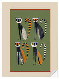 Wandsticker Streifenlemuren