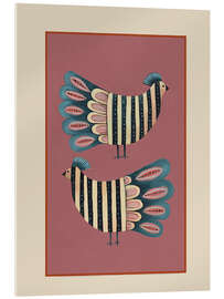 Acrylglasbild Gestreiftes Vogelpaar