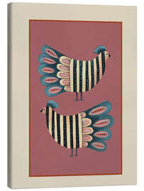 Leinwandbild Gestreiftes Vogelpaar