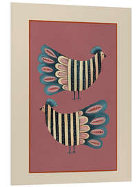 Hartschaumbild Gestreiftes Vogelpaar