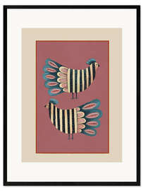 Gerahmter Kunstdruck Gestreiftes Vogelpaar