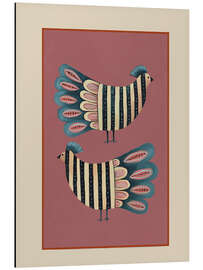 Magnettafel Gestreiftes Vogelpaar