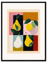 Gerahmter Kunstdruck Stillleben mit modernen Birnen