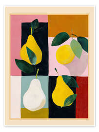 Poster Stillleben mit modernen Birnen