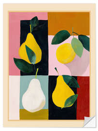 Wandsticker Stillleben mit modernen Birnen