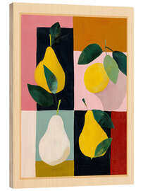 Holzbild Stillleben mit modernen Birnen