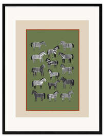 Gerahmter Kunstdruck Gestreifte Pferde