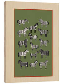 Holzbild Gestreifte Pferde