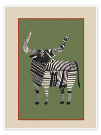 Poster Gestreifter Bulle