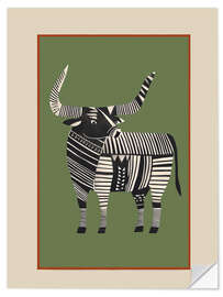 Wandsticker Gestreifter Bulle