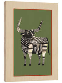 Holzbild Gestreifter Bulle