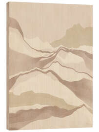 Holzbild Gedämpfte Naturlandschaft