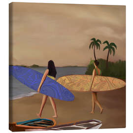 Leinwandbild Wellen und Sonnenuntergänge jagen - Osheens Gallery