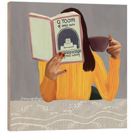 Holzbild Lektüre - A Room of One's Own - Osheens Gallery