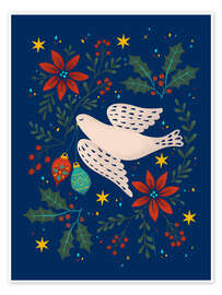 Wandbild Friedenstaube mit Stechpalme - Patruschka