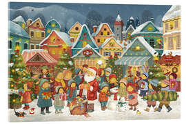 Acrylglasbild Nikolaus und Weihnachtsmarkt - Marion Krätschmer