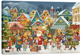 Leinwandbild Nikolaus und Weihnachtsmarkt - Marion Krätschmer