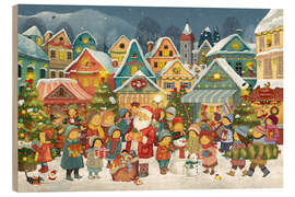 Holzbild Nikolaus und Weihnachtsmarkt - Marion Krätschmer