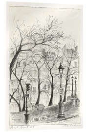 Acrylglasbild Pont Neuf, 1963, malerische Brücke in Paris über die Seine